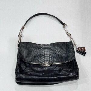 Coach Madison Shoulder Flap Glittery Python Handbag